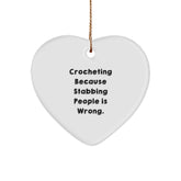 Crocheting Enthusiasts' Delight, Funny Heart Ornament Gifts from Family to Friends, Unique Christmas Memorable Presents - Image 1